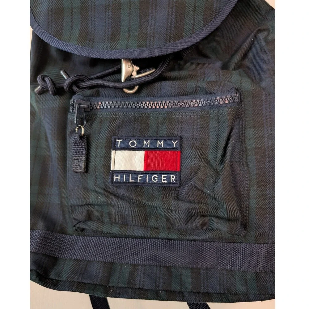 Vintage Tommy Hilfiger Spell Out Drawstring Cinch Backpack  display picture 2